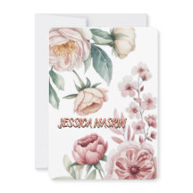 Simple Rose Blanche & Floral Rose Pâle Pastel