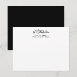 Carte De Correspondance Simple Rustique Depuis Le Bureau De Black Botanica