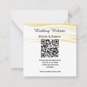 Carte De Correspondance Site mariage Ajouter Nom QR Code Minimaliste Photo