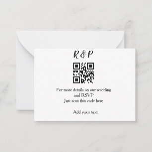 Carte De Correspondance site web mariage rsvp q r code ajouter nom texte t