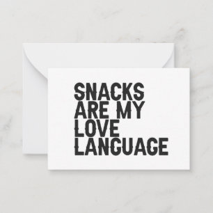 Carte De Correspondance Snacks are my Love Langue Amoureux de la nourritur