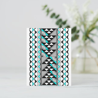 Carte De Correspondance Soleil et pluie indigènes en turquoise