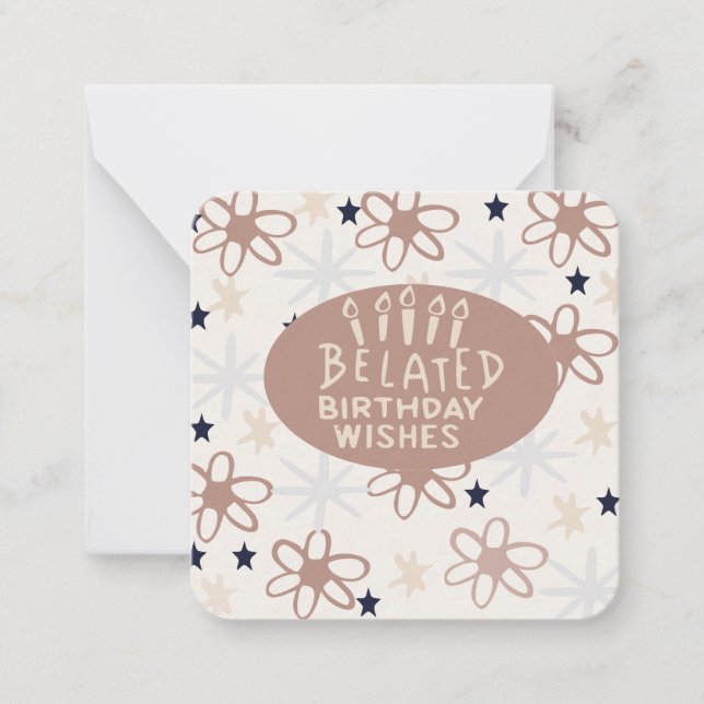 Carte De Correspondance Souhaits d'anniversaire tardifs (Devant)