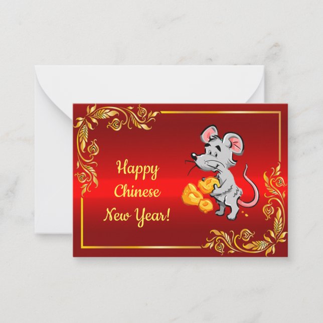 Carte De Correspondance Souris Et Fromage (Devant)