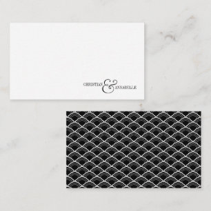 Carte De Correspondance Stationery Mariage à pétoncle noir élégant