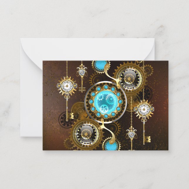 Carte De Correspondance Steampunk Rusty Background (Devant)