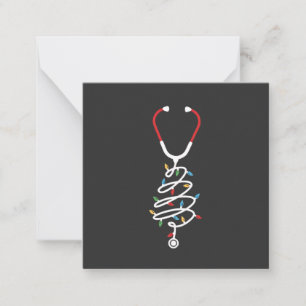 Carte De Correspondance Stethoscope Fournitures Médicales Lumières Arbre d