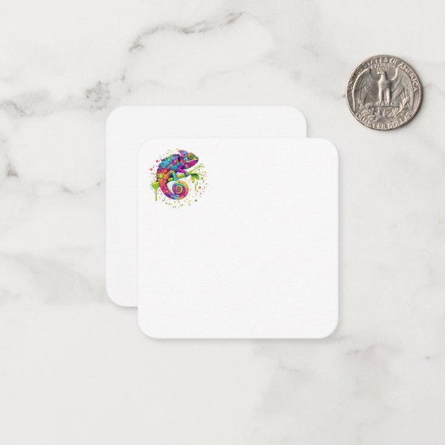 Carte De Correspondance Style d'aquarelle des teintures Chameleon (Devant/Arrière en situation)