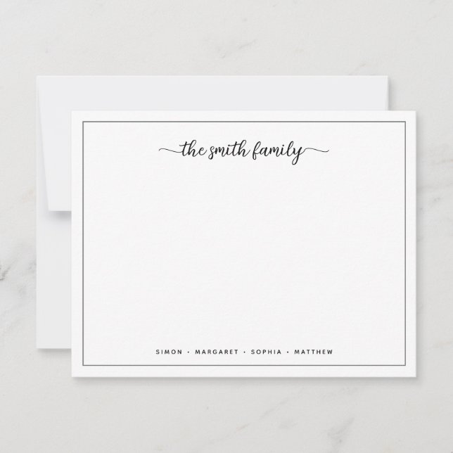 Carte De Correspondance Style moderne Bordure famille papeterie (Devant)