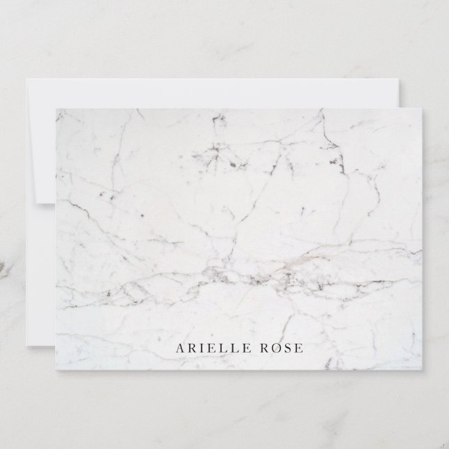 Carte De Correspondance Stylish White Marble (Devant)