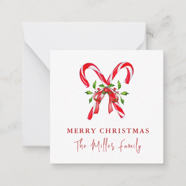 Carte De Correspondance Sucre de canne aquarelle Noël (Devant)