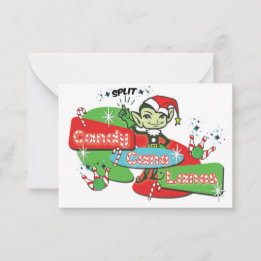 Carte De Correspondance Sucre de canne rétro Lanes Bowling Elf