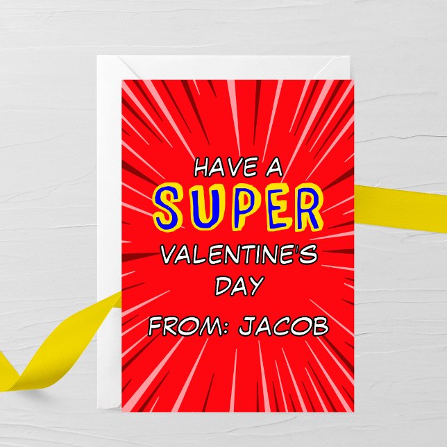 Carte De Correspondance Superhero Valentine’s Day Card (Créateur téléchargé)