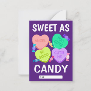 Carte De Correspondance Sweet as Candy Classroom Valentine's Day Note Card