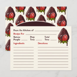 Carte De Correspondance Sweet Chocolate Dipped Strawberry Cute Recipe