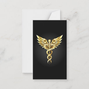 Carte De Correspondance Symbole Polygonal Or Caduceus