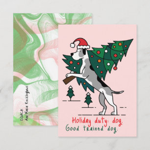 Carte De Correspondance Tâche des fêtes de Noël : chien. Version Grand Dan