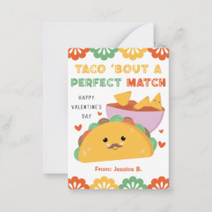 Carte De Correspondance Taco Classroom Valentine's Day Card pour enfants