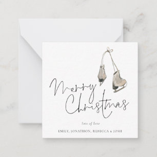 Carte De Correspondance Taille mini   Patins sur glace minimalistes Joyeux