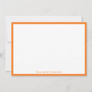 Carte De Correspondance Tangerine Orange Simple Minimaliste Bordure Note