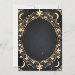 Carte De Correspondance Tarot Céleste Mariage Soleil Lune Étoiles Or