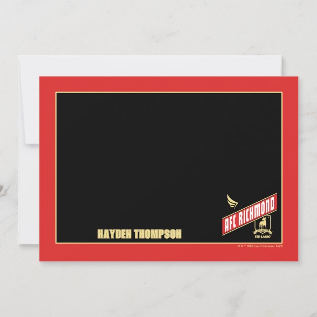 Carte De Correspondance Ted Lasso | AFC Richmond Athletic Banner (Devant)