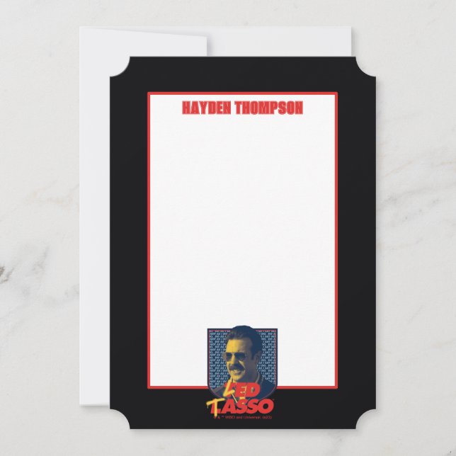 Carte De Correspondance Ted Lasso | Insigne Led Tasso (Devant)