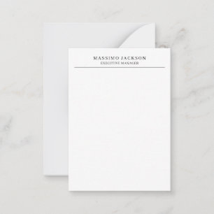 Carte De Correspondance Tendance Moderne Simple Noir & Blanc Professionnel