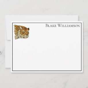 Carte De Correspondance Tête de chat tachetée de léopard vintage