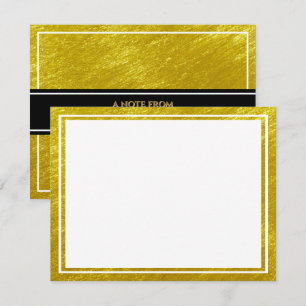 Carte De Correspondance Texture de feuille d'or élégante, papeterie profes