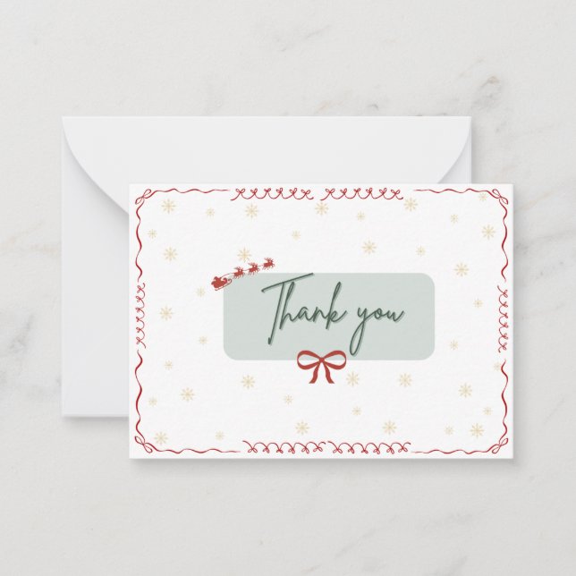 Carte De Correspondance Thank you Christmas Card (Devant)
