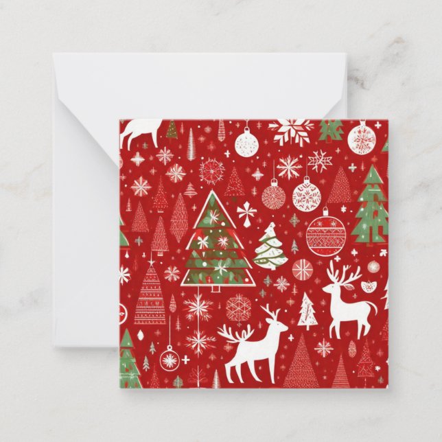 Carte De Correspondance Thème de Noël Flambeaux de Noël (Devant)