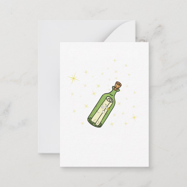 Carte De Correspondance Thème du message dans une bouteille (Devant)