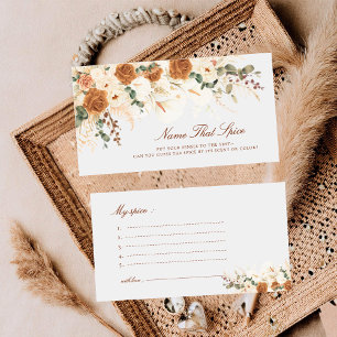 Carte De Correspondance Ticket Mini Nom de cette Épice Florale en Terracot