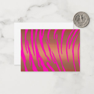 Carte De Correspondance Tigre métallique rayures rose