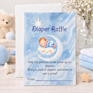 Carte De Correspondance Tirage au sort de couches pour Baby Shower Céleste