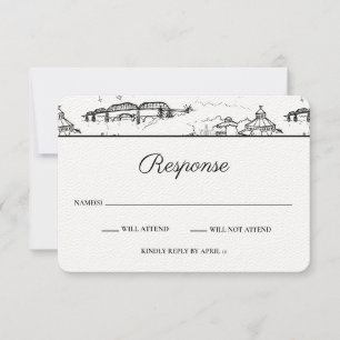 Carte De Correspondance Toile Chattanooga noir et blanc RSVP