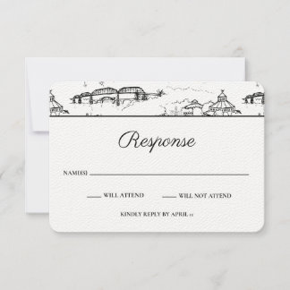 Carte De Correspondance Toile Chattanooga noir et blanc RSVP