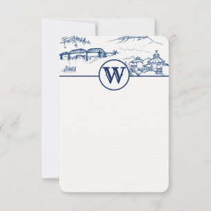 Carte De Correspondance Toile Monogram Chattanooga Bleu