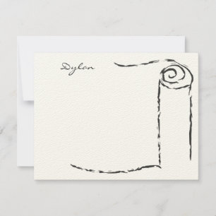 Carte De Correspondance Torah Scroll Bar Mitzvah Merci