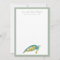 Tortue de mer en aquarelle