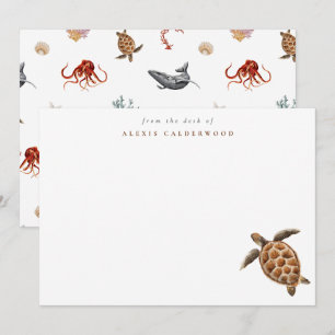 Carte De Correspondance Tortue de mer moderne personnalisée