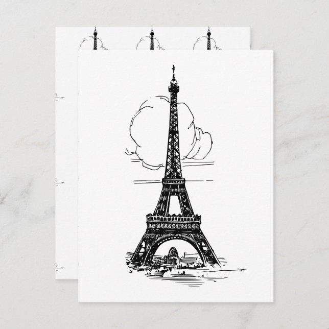 Carte De Correspondance Tour Eiffel Paris (Devant / Derrière)