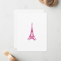 Tour Eiffel rose Paris Note Card