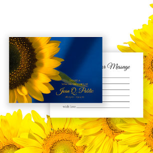 Carte De Correspondance Tournesol jaune sur bleu Partager une mémoire Funé