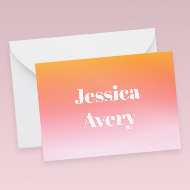 Carte De Correspondance Tout nom | Ombre colorée de texte stylisé rétro-mo (Créateur téléchargé)