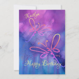 Carte De Correspondance Toutes les Occasions Dragonflies Anniversaire Cart