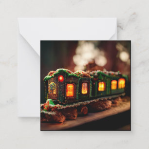 Carte De Correspondance Train de Noël en pain d'épices