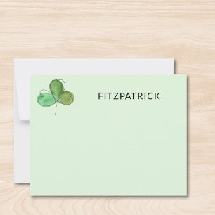Carte De Correspondance Trèfle irlandais personnalisé au nom de famille