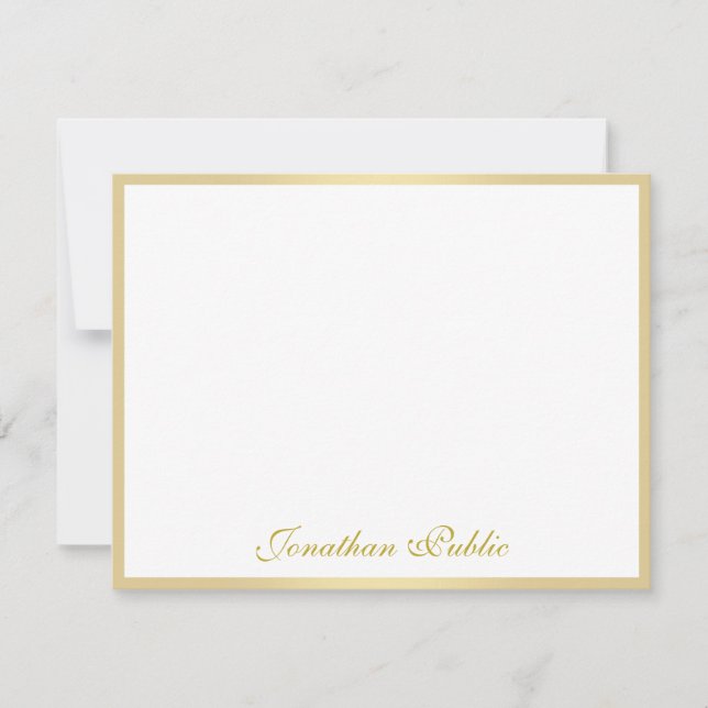 Carte De Correspondance Trendy Freehand Gold Script Élégant professionnel (Devant)